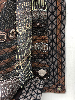 Brown Patterned Kitty One of a Kind Polymer Clay Sculptural Wall Art